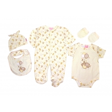 FIVE Piece Baby Layette Set ' ABC Teddy with Balloons '  --  £6.99 per item - 3 pack
